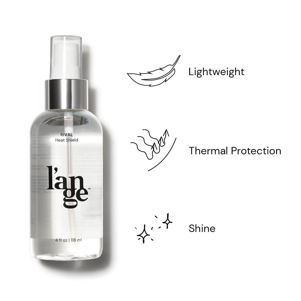 L'ANGE HAIR Rival Heat Shield fine spray mist dispersing evenly for even protection