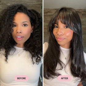 L'ANGE HAIR Rival Heat Shield used before blowdrying for reduced frizz and heat defense