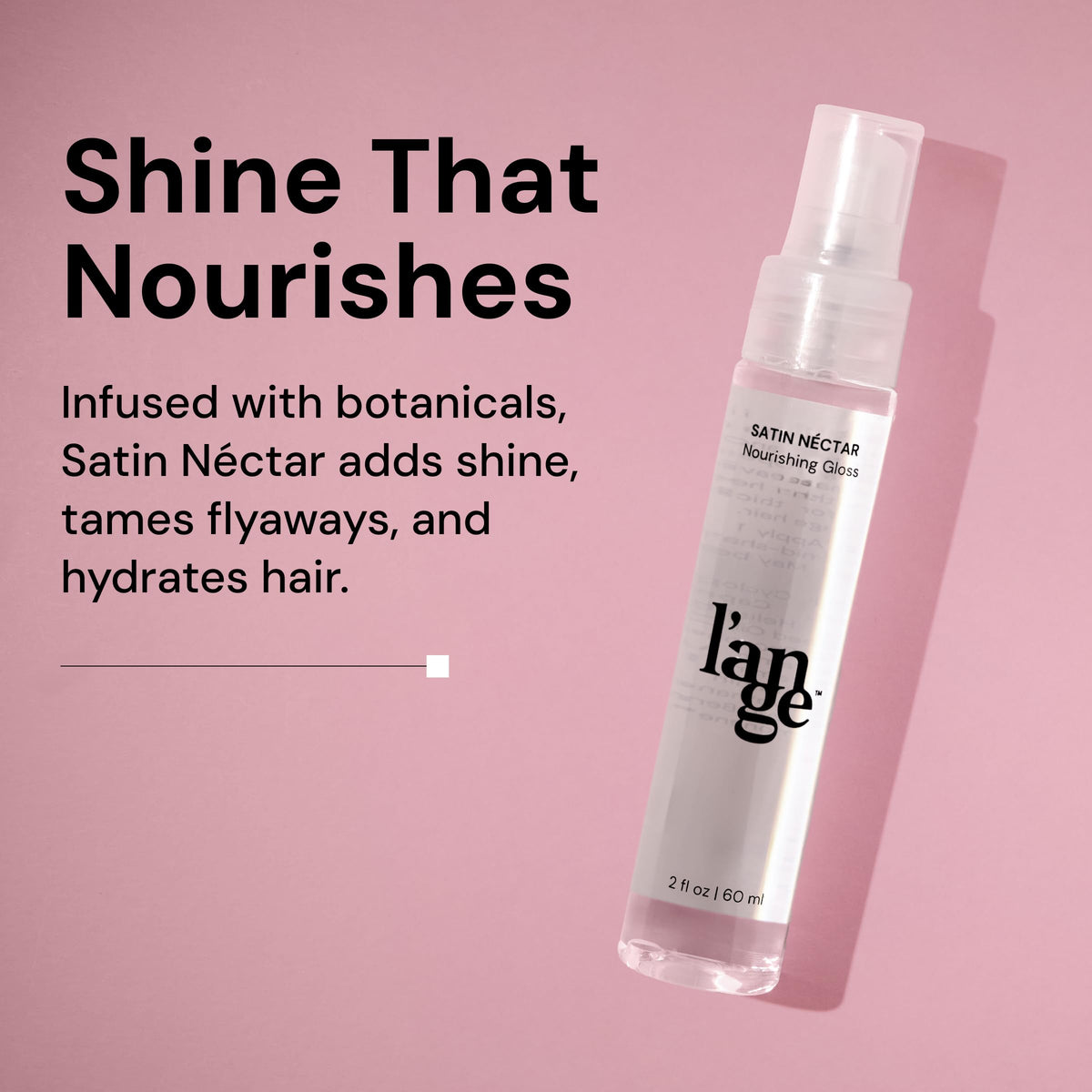 L'ANGE HAIR pump and cap detail highlighting sleek packaging and easy dispensing