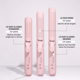 L'ANGE HAIR straightening action on long hair demonstrating frizz reduction and glossy finish