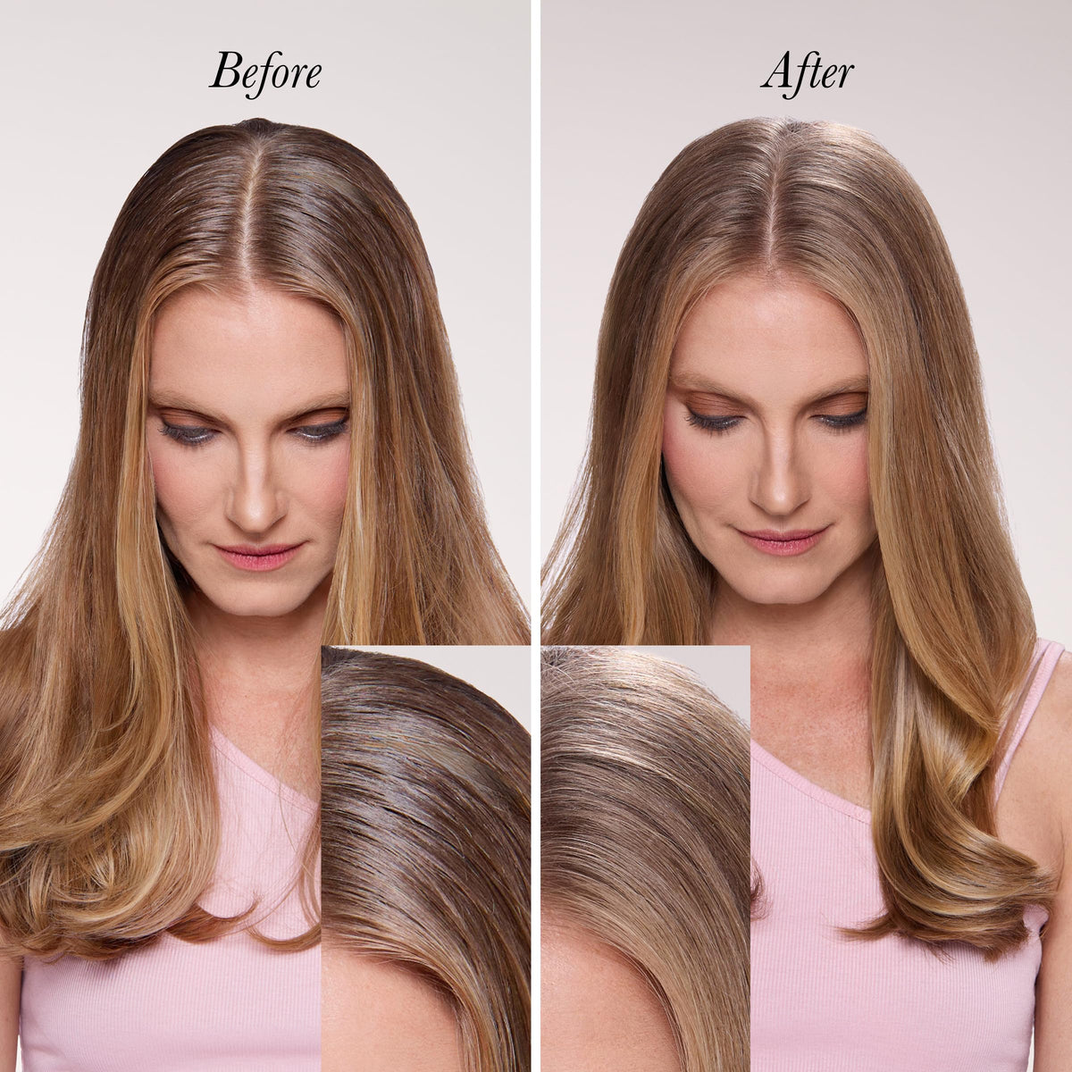 L'ANGE HAIR root close-up showing invisible texture and oil absorption