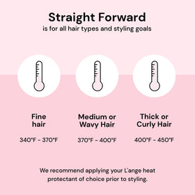 L'ANGE HAIR styling straight hair with the iron for a frizz-free glossy finish