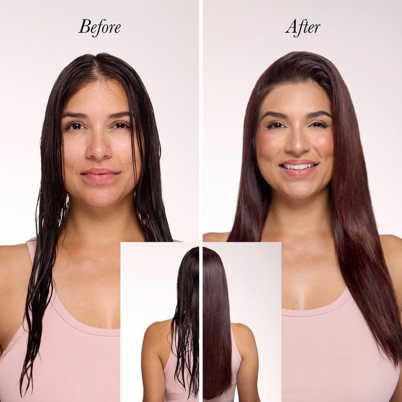 L'ANGE HAIR close-up of hair ends before and after for smoother finish benefit