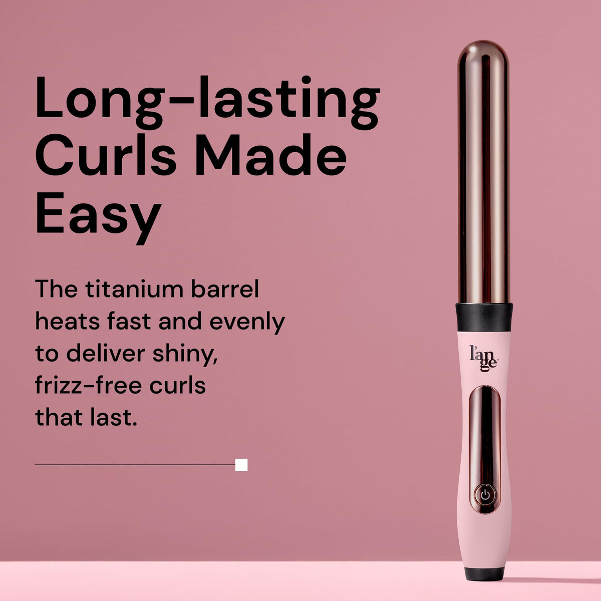 L'ANGE HAIR titanium barrel close-up showing smooth finish for even heat