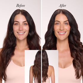 L'ANGE HAIR packed in suitcase to show travel-ready dual voltage convenience and portability