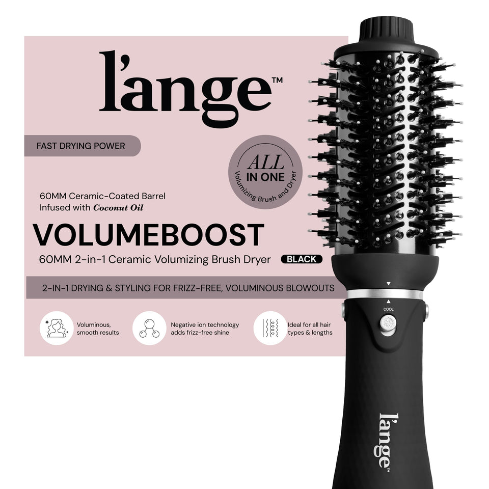 L'ANGE HAIR VolumeBoost front view showing compact design and fast styling benefit