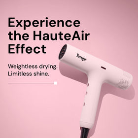 L'ANGE HAIR close-up of LED display showing precise heat and speed for repeatable styling control