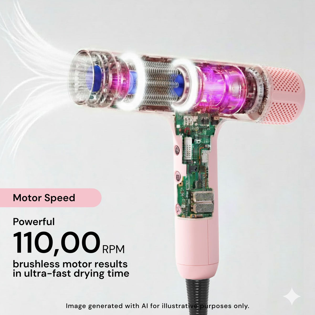 L'ANGE HAIR magnetic attachments (concentrator, comb, diffuser) for fast-swapping styling versatility