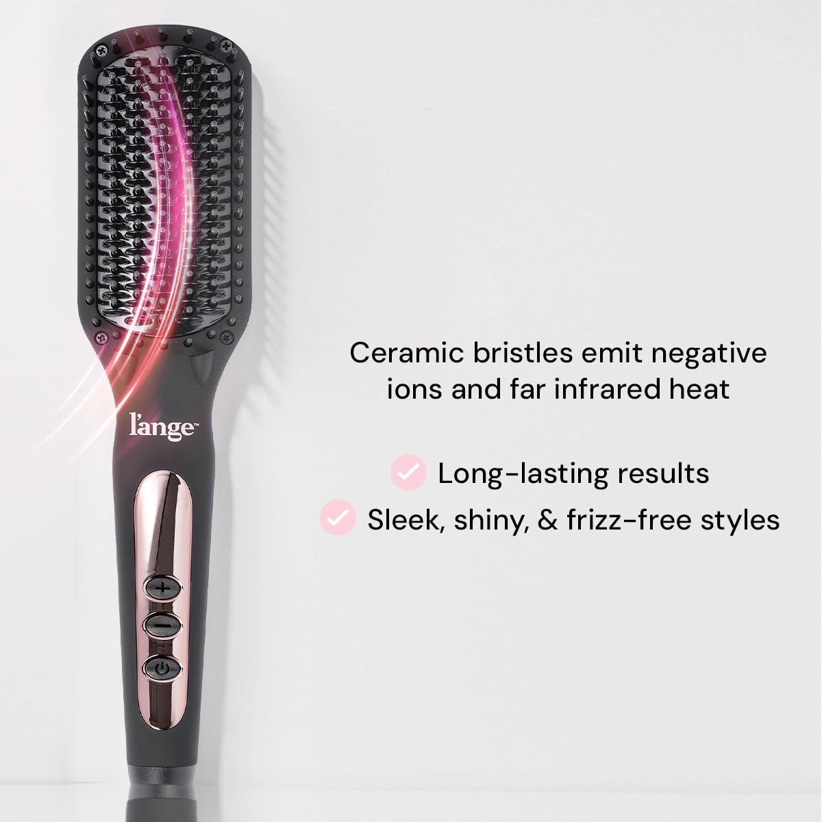 L'ANGE HAIR Le Vite ceramic bristles closeup showing even heat for smooth results