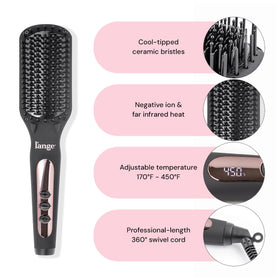 L'ANGE HAIR Le Vite LCD controls closeup enabling precise temperature selection benefit