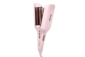 L'ANGE HAIR SculptWaver front view showing blush finish and ergonomic design benefit