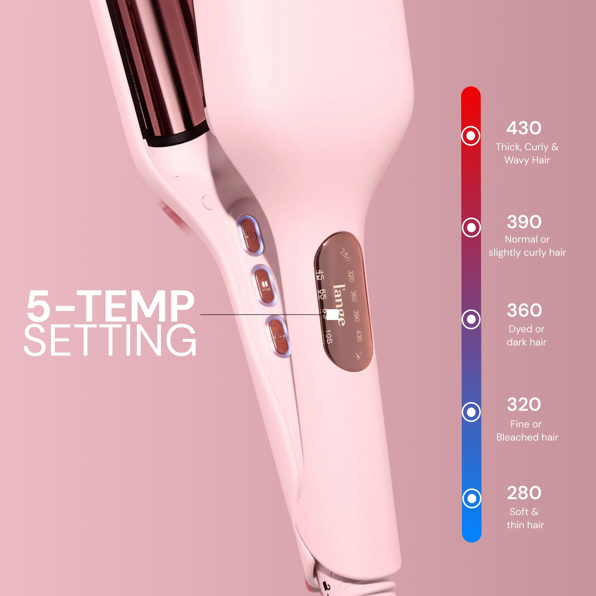 L'ANGE HAIR waver in use creating deep waves to add volume and texture benefit