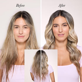 L'ANGE HAIR spray being applied before blow-drying for smoother styling
