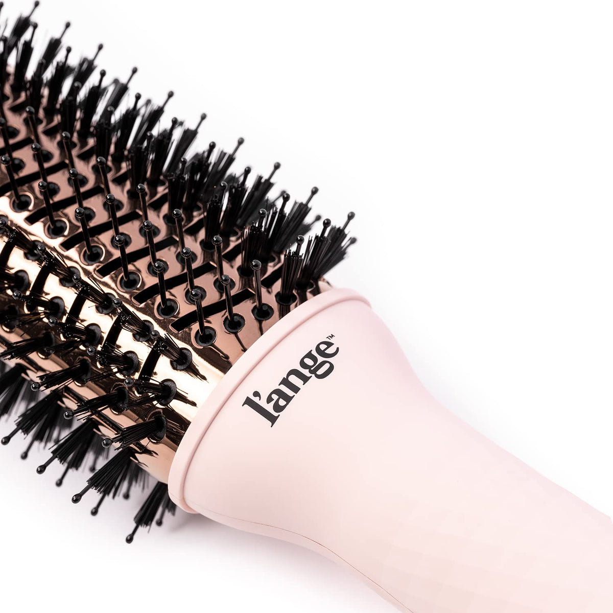 L'ANGE HAIR close-up of 75mm titanium oval barrel for even heat distribution and smoothness