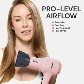 L'ANGE HAIR three attachments laid out displaying diffuser, concentrator, wide-tooth comb
