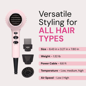 L'ANGE HAIR PowerStyle Turbo on bathroom vanity for everyday salon-style convenience