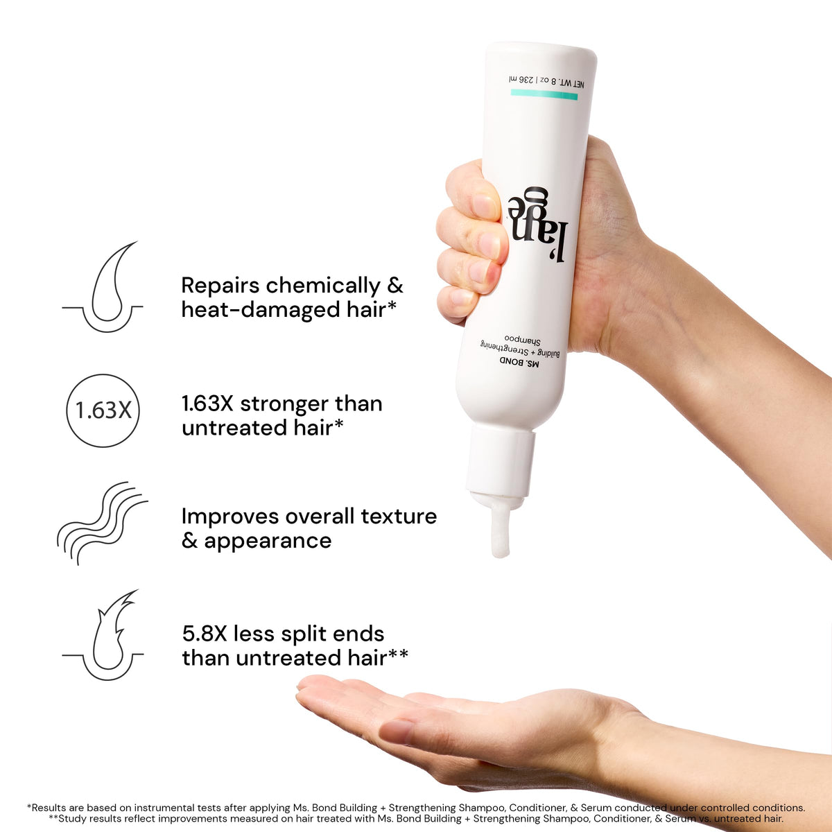 L'ANGE HAIR rich lather texture demonstrating gentle, hydrating foam