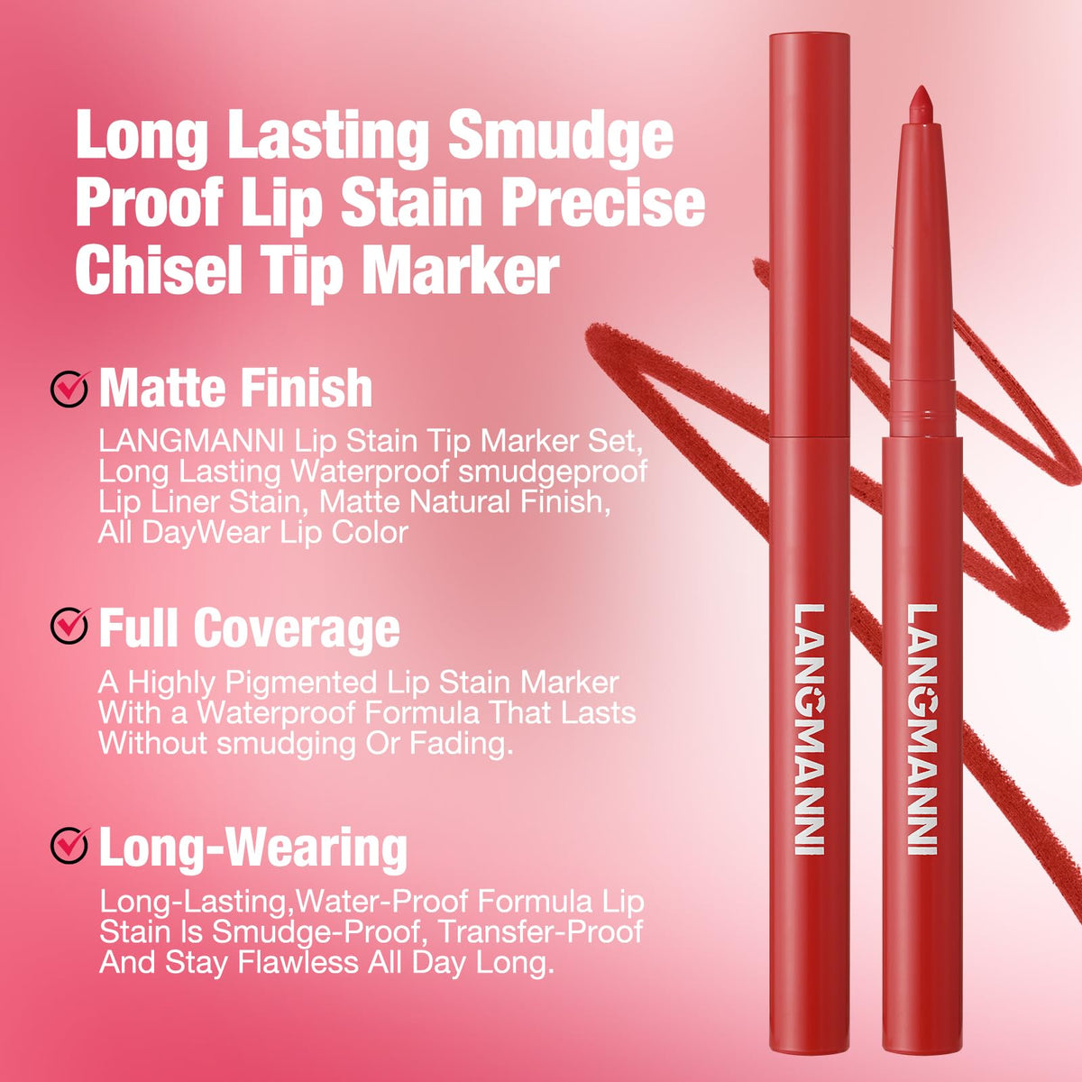LANGMANNI lip liner defining lip edge, providing precise shaping benefit