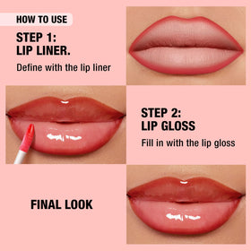 LANGMANNI lip oil being applied to lips providing instant moisture