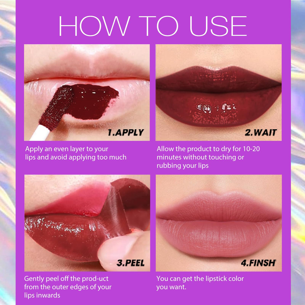 LANGMANNI peel-off film removal demonstrating easy long-wear finish