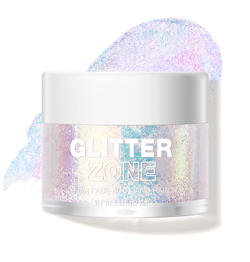LANGMANNI jar front view showing Sparkling Pink holographic gel and label, highlighting portability