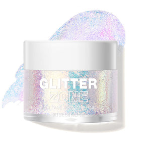 LANGMANNI jar front view showing Sparkling Pink holographic gel and label, highlighting portability