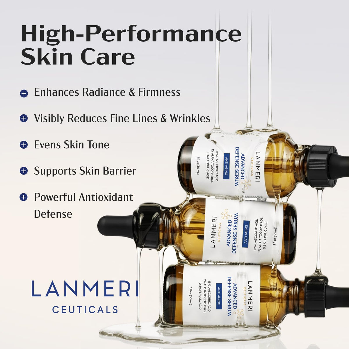 Lanmeri serum texture close-up showing lightweight, fast-absorbing feel