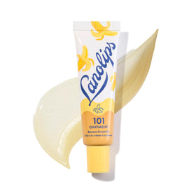 Lanolips pot front view showing banana cream pie scent for quick lip repair