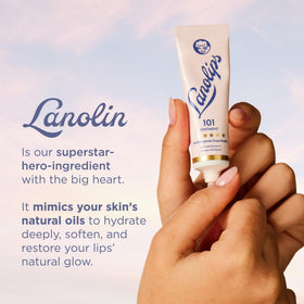 Lifestyle shot of Lanolips on elbow showcasing smoothing of rough patches