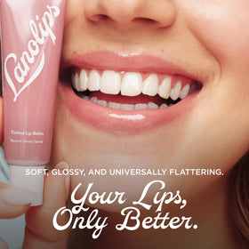 Close-up of Lanolips ingredients spotlighting lanolin and Vitamin E for nourishment