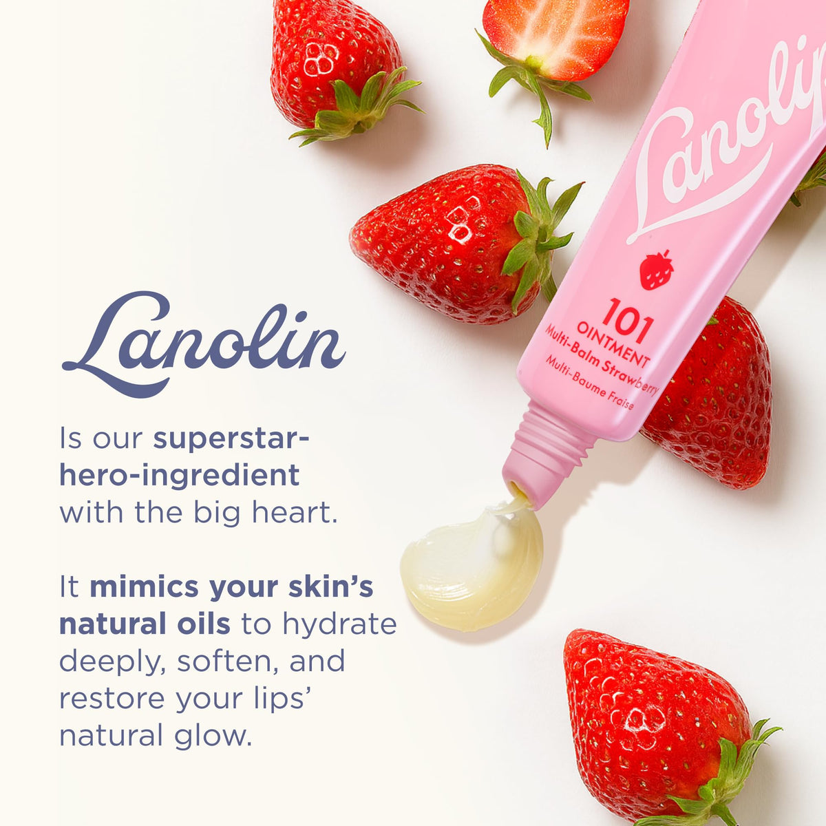 Lanolips strawberry used on cuticles to soften and seal skin