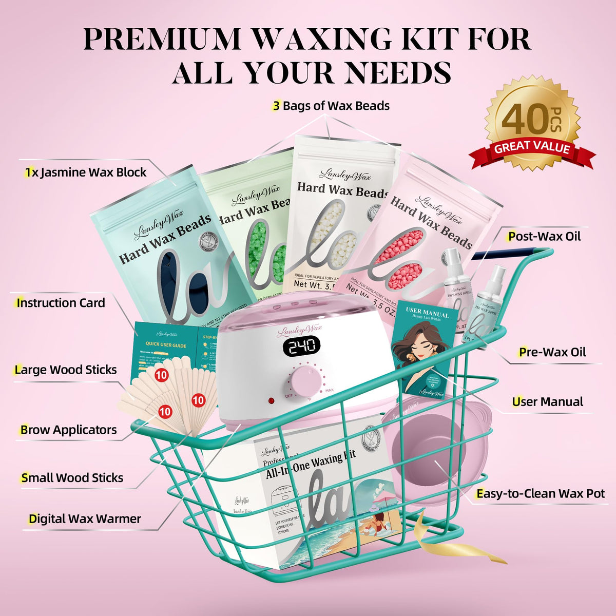 LANSLEYWAX eyebrow waxing detail showing precise shaping and gentle finish