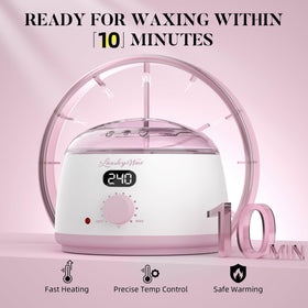 LANSLEYWAX LED display close-up demonstrating precise temperature control for safer waxing