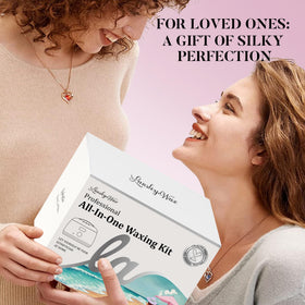 LANSLEYWAX kit styled on bathroom counter portraying ready-to-use home salon setup