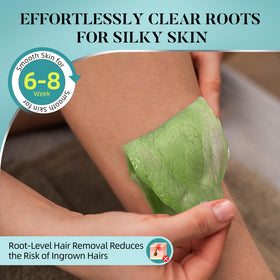 LANSLEYWAX wax beads and solid block displaying plant-infused formula