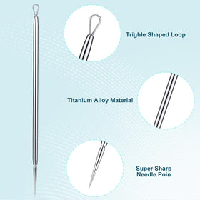 Lanties titanium needle tip close-up highlighting precise sharpness and durability