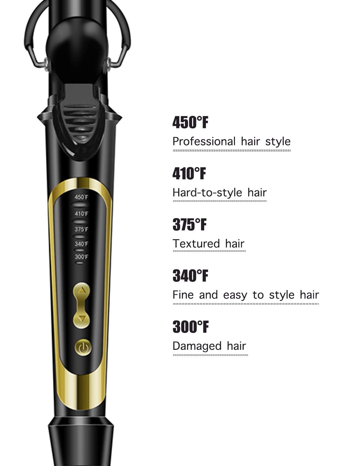 LANVIER size comparison on hair section showing extended barrel coverage benefit