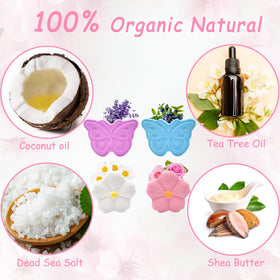 Lanwexy ingredients flatlay with tea tree oil and sea salt showing natural formulation benefits