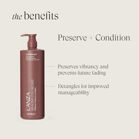 L’ANZA creamy conditioner texture on spoon demonstrating hydration power