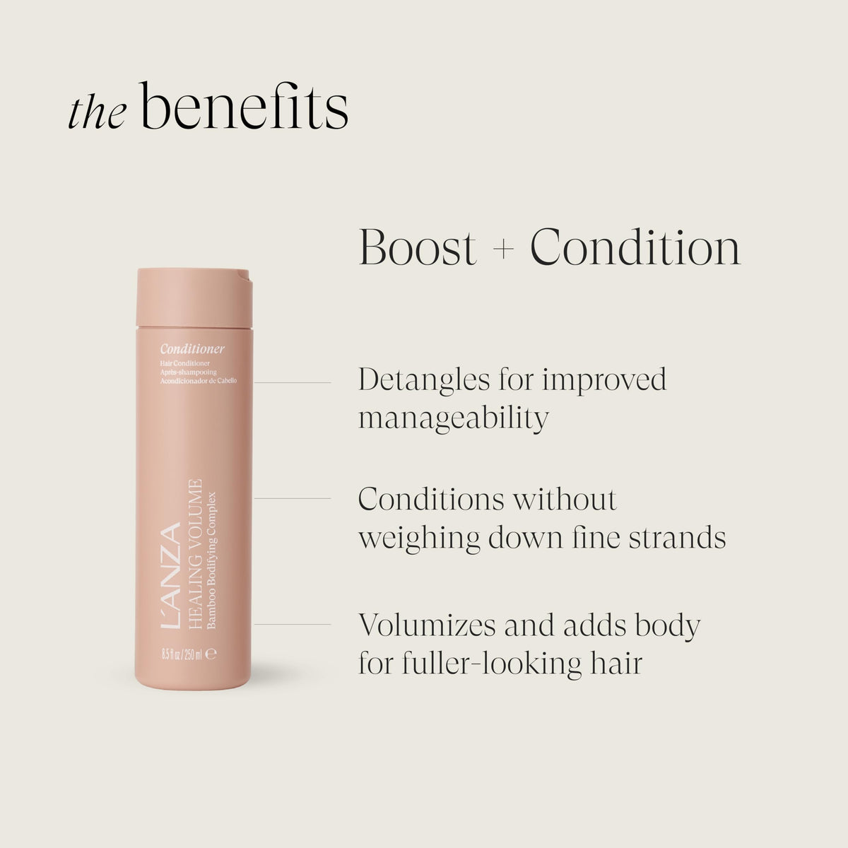 L’ANZA creamy conditioner texture demonstrating lightweight moisture