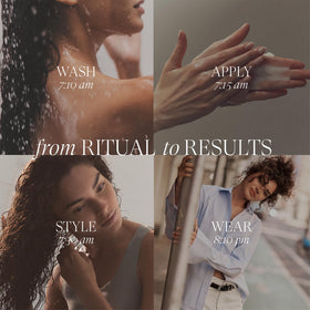 L’ANZA Curl Whirl being applied to damp curls for defined hydration