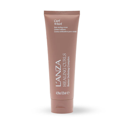 L’ANZA Curl Whirl front packaging showing jar and label benefits