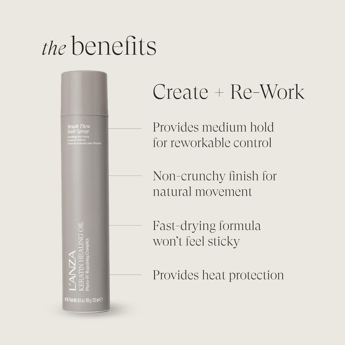 L’ANZA spray texture captured mid-air, demonstrates lightweight anti-humidity finish