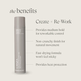 L’ANZA spray texture captured mid-air, demonstrates lightweight anti-humidity finish