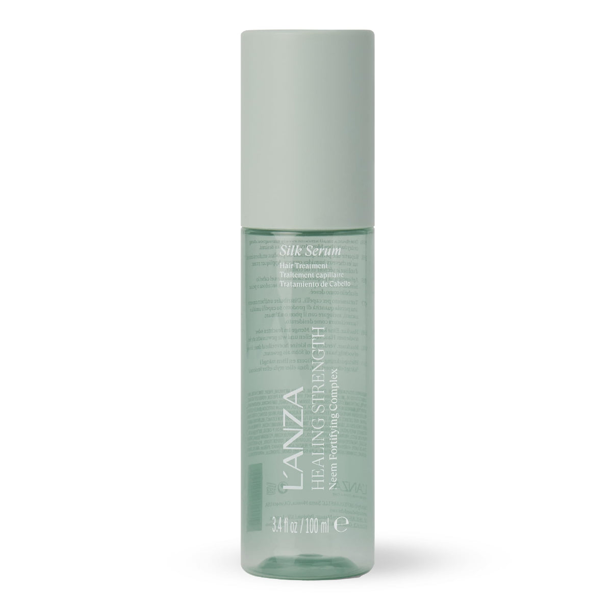 L’ANZA front bottle showing product and glossy finish benefit