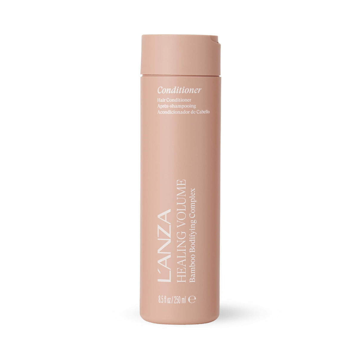 L’ANZA front bottle view showing product label and volumizing promise