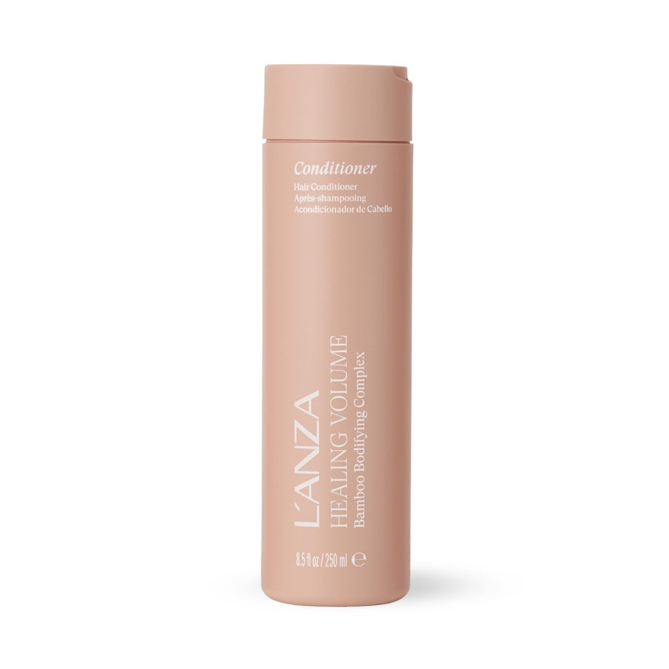 L’ANZA front bottle view showing product label and volumizing promise