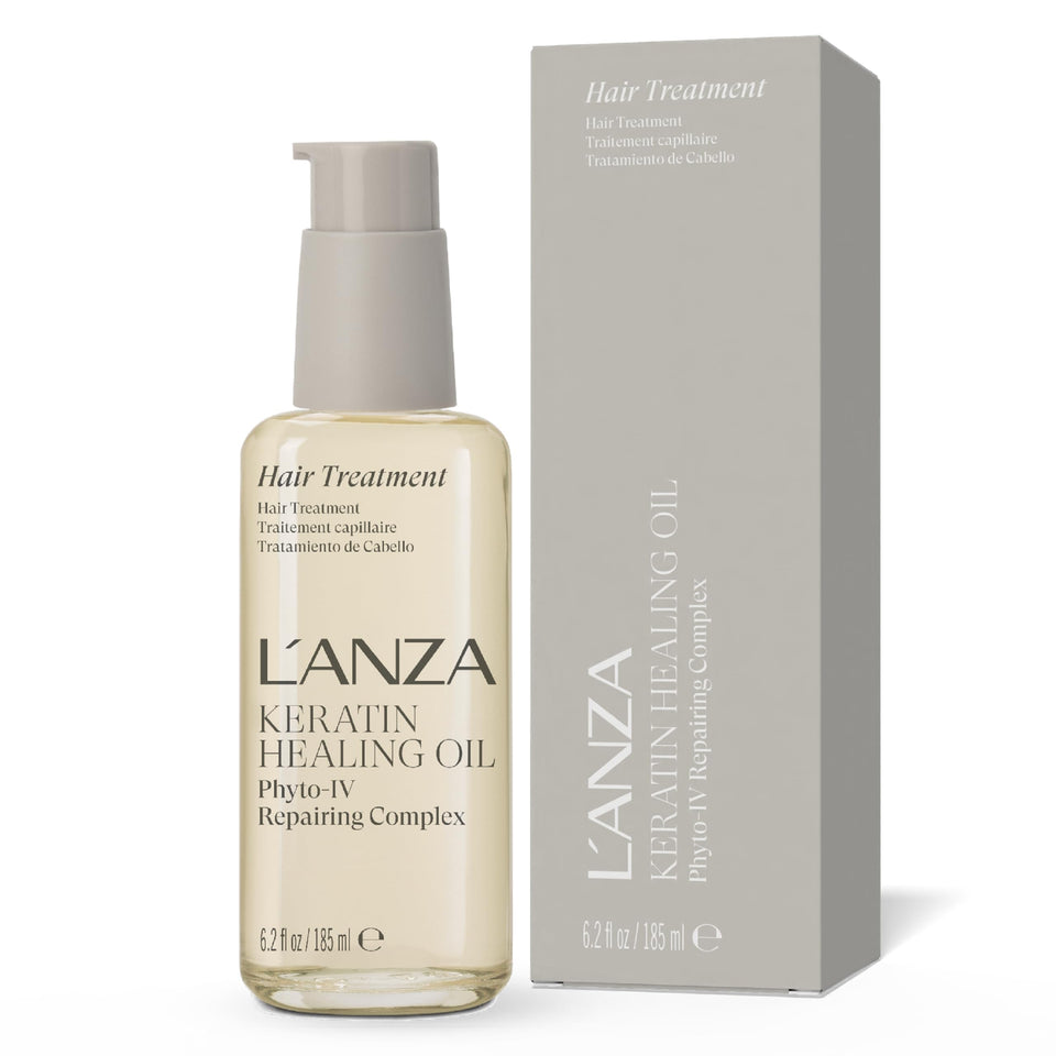 L’ANZA front bottle image showing product and brand, highlights repair benefits