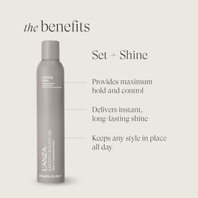 L’ANZA fine mist texture visible in air showing lightweight coverage and non-sticky finish