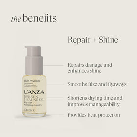 Close-up of L’ANZA oil texture highlighting smooth, non-greasy finish